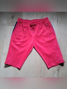 Men's Vibrant Hot Pink Athletic Drawstring Shorts with Side Stripe